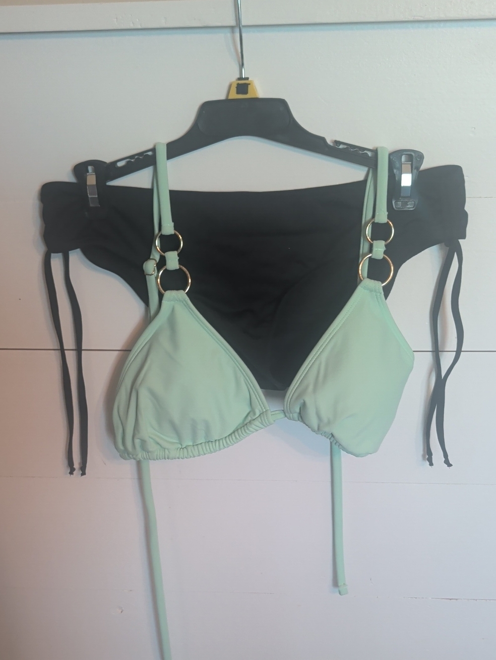 wild fable Mint Green Triangle Bikini Top with Black Rachel Pally Bottoms